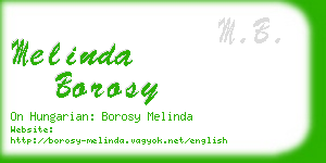 melinda borosy business card